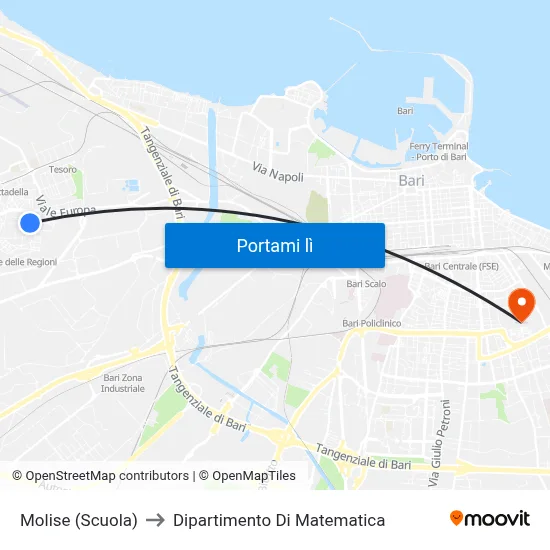Molise (Scuola) to Dipartimento Di Matematica map