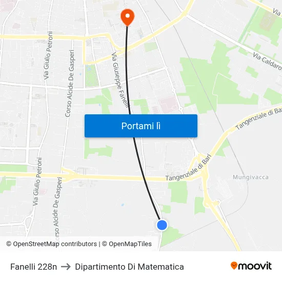 Fanelli 228n to Dipartimento Di Matematica map