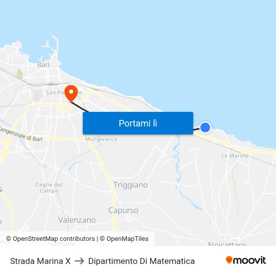 Strada Marina X to Dipartimento Di Matematica map