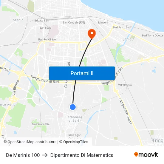 De Marinis 100 to Dipartimento Di Matematica map