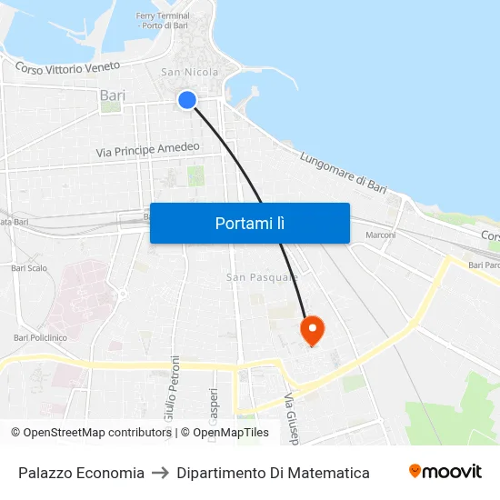 Palazzo Economia to Dipartimento Di Matematica map
