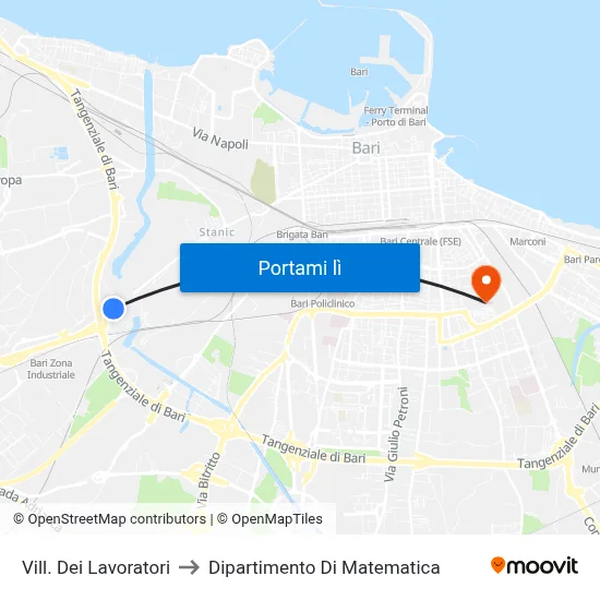 Vill. Dei Lavoratori to Dipartimento Di Matematica map