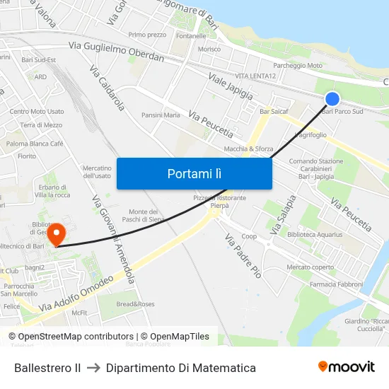 Ballestrero II to Dipartimento Di Matematica map