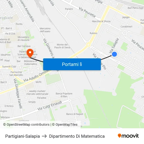 Partigiani-Salapia to Dipartimento Di Matematica map