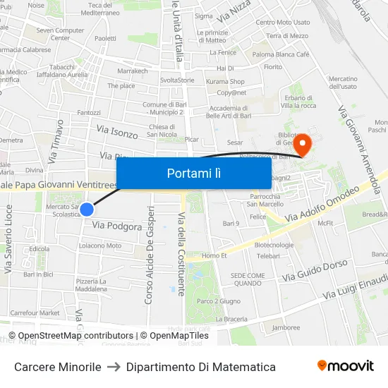 Carcere Minorile to Dipartimento Di Matematica map