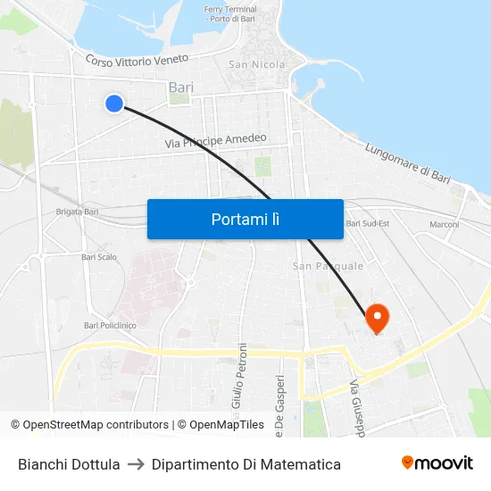 Bianchi Dottula to Dipartimento Di Matematica map