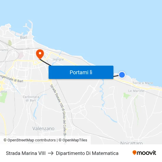 Strada Marina VIII to Dipartimento Di Matematica map