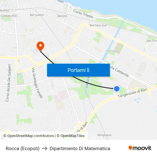 Rocca (Ecopoli) to Dipartimento Di Matematica map
