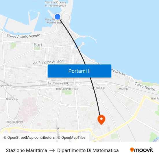Stazione Marittima to Dipartimento Di Matematica map