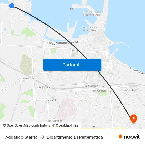 Adriatico-Starita to Dipartimento Di Matematica map