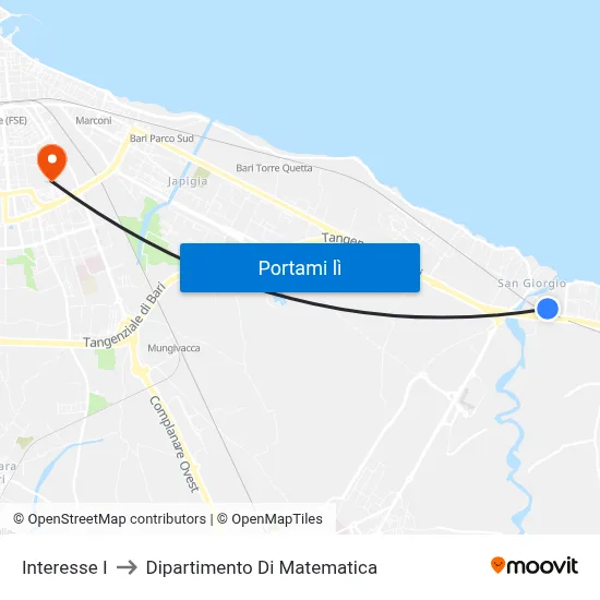 Interesse I to Dipartimento Di Matematica map