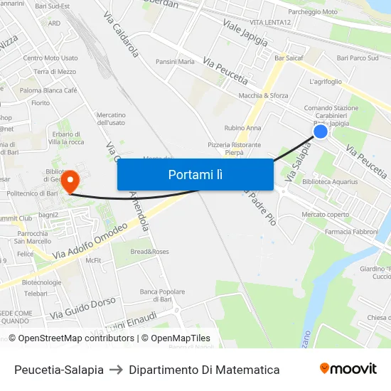Peucetia-Salapia to Dipartimento Di Matematica map