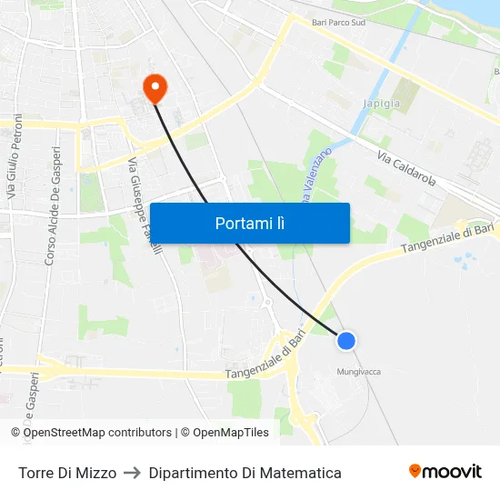 Torre Di Mizzo to Dipartimento Di Matematica map