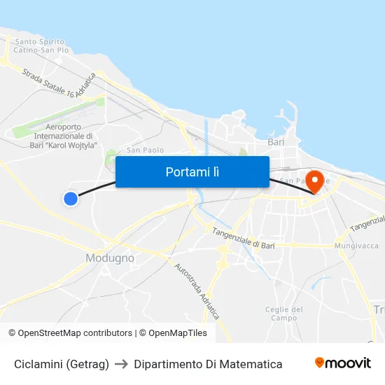 Ciclamini (Getrag) to Dipartimento Di Matematica map