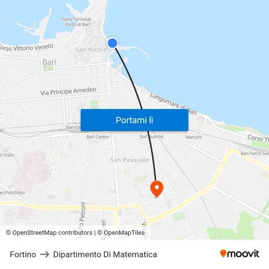 Fortino to Dipartimento Di Matematica map