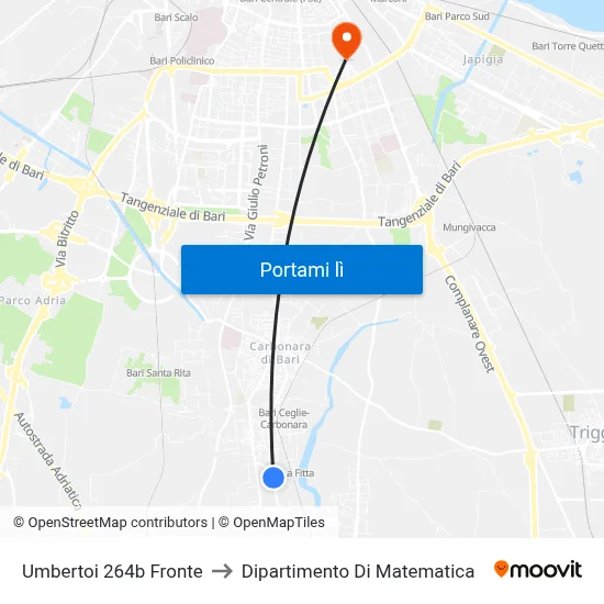 Umbertoi 264b Fronte to Dipartimento Di Matematica map