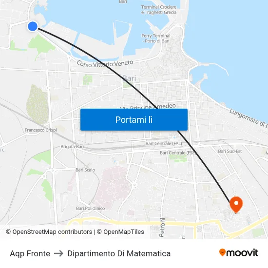 Aqp Fronte to Dipartimento Di Matematica map