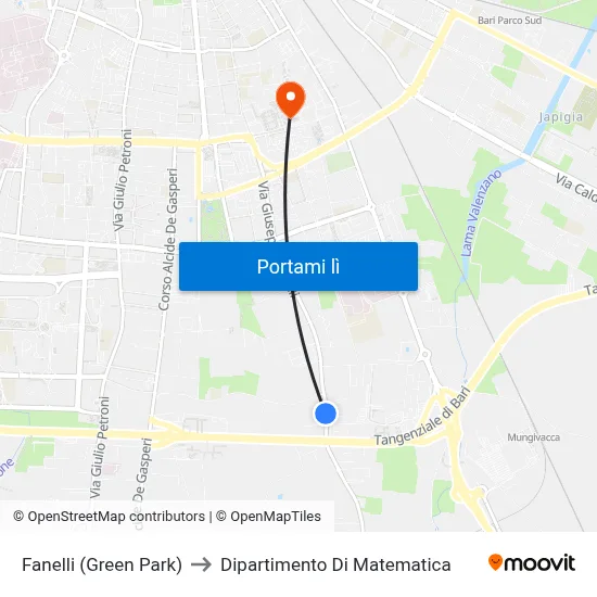 Fanelli (Green Park) to Dipartimento Di Matematica map