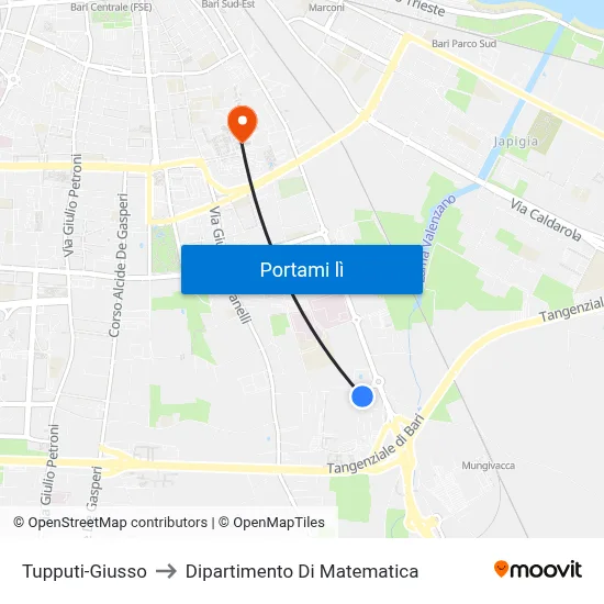 Tupputi-Giusso to Dipartimento Di Matematica map