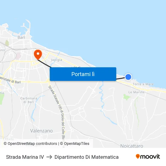 Strada Marina IV to Dipartimento Di Matematica map