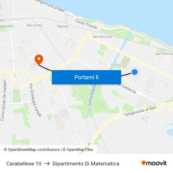 Carabellese 10 to Dipartimento Di Matematica map