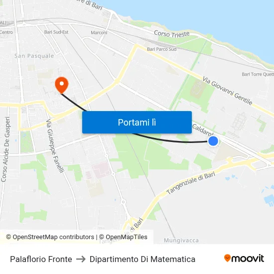 Palaflorio Fronte to Dipartimento Di Matematica map