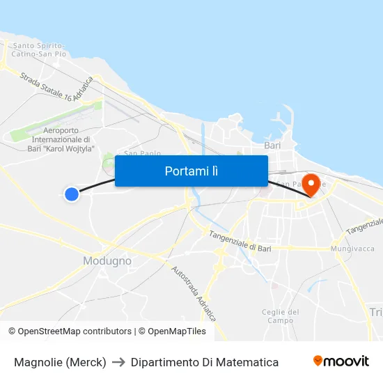 Magnolie (Merck) to Dipartimento Di Matematica map