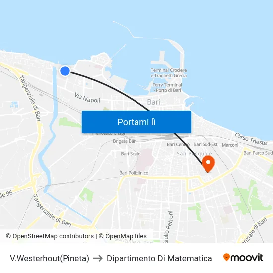 V.Westerhout(Pineta) to Dipartimento Di Matematica map