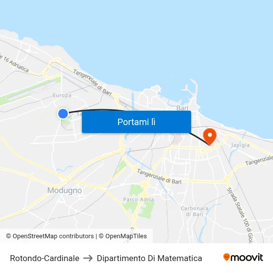 Rotondo-Cardinale to Dipartimento Di Matematica map
