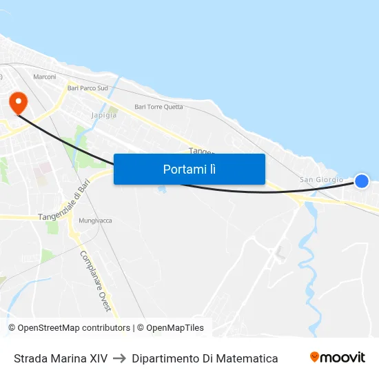 Strada Marina XIV to Dipartimento Di Matematica map