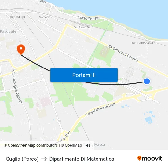 Suglia (Parco) to Dipartimento Di Matematica map