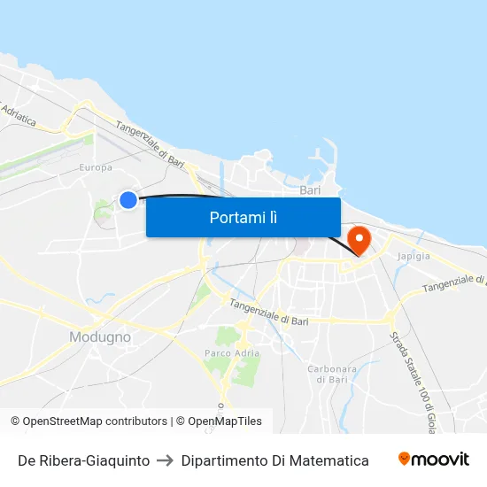 De Ribera-Giaquinto to Dipartimento Di Matematica map