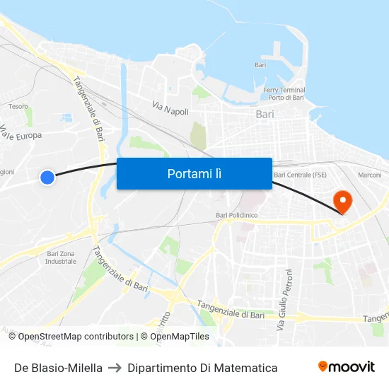 De Blasio-Milella to Dipartimento Di Matematica map