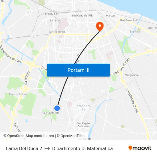 Lama Del Duca 2 to Dipartimento Di Matematica map