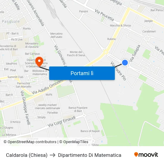 Caldarola (Chiesa) to Dipartimento Di Matematica map