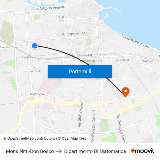 Mons.Nitti-Don Bosco to Dipartimento Di Matematica map