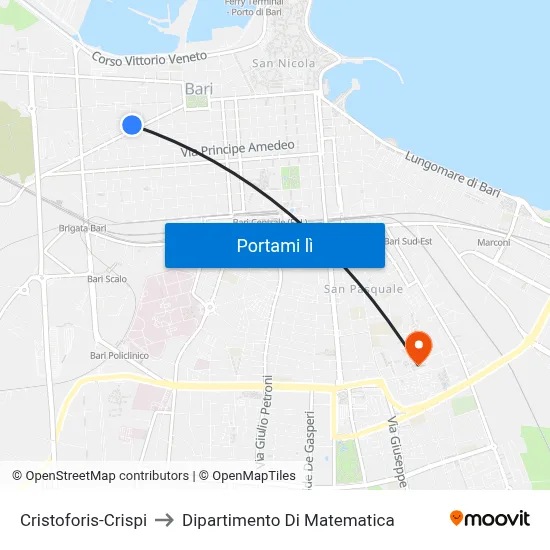 Cristoforis-Crispi to Dipartimento Di Matematica map