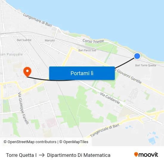 Torre Quetta I to Dipartimento Di Matematica map