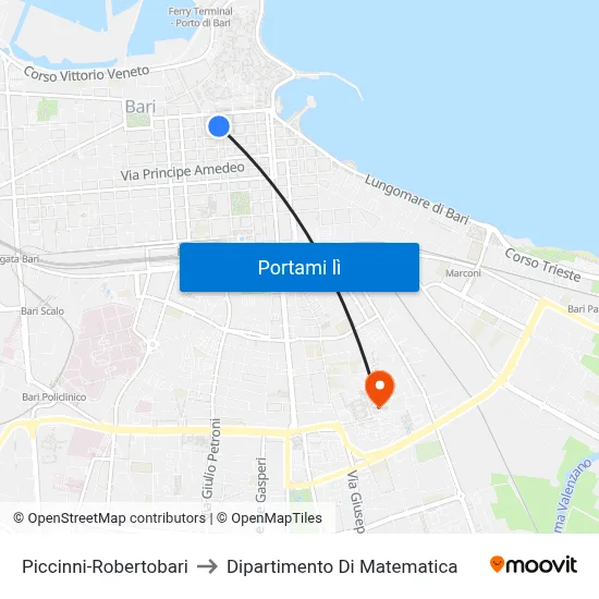 Piccinni-Robertobari to Dipartimento Di Matematica map