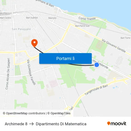 Archimede 8 to Dipartimento Di Matematica map