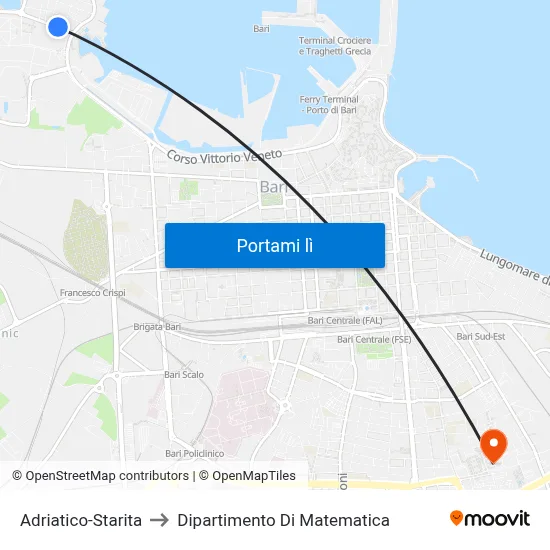 Adriatico-Starita to Dipartimento Di Matematica map