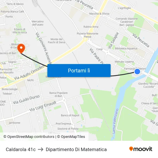 Caldarola 41c to Dipartimento Di Matematica map