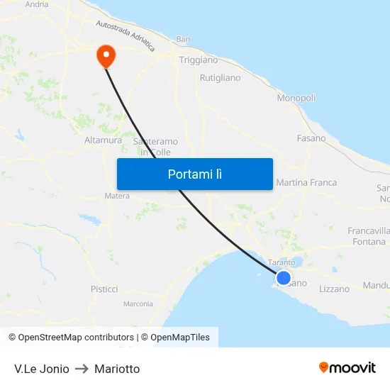 V.Le Jonio to Mariotto map
