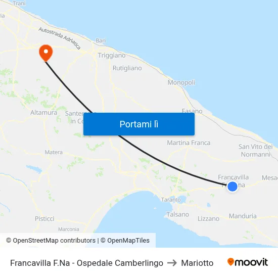 Francavilla F.Na - Ospedale Camberlingo to Mariotto map