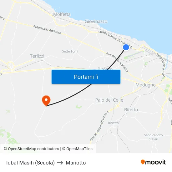 Iqbal Masih (Scuola) to Mariotto map