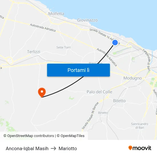 Ancona-Iqbal Masih to Mariotto map