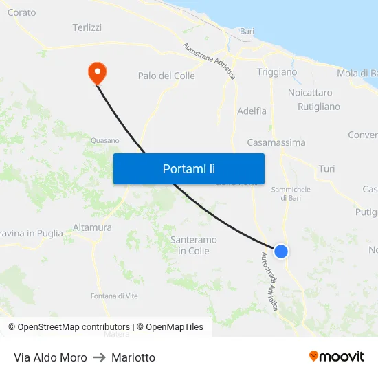 Via Aldo Moro to Mariotto map