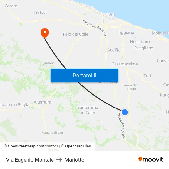 Via Eugenio Montale to Mariotto map