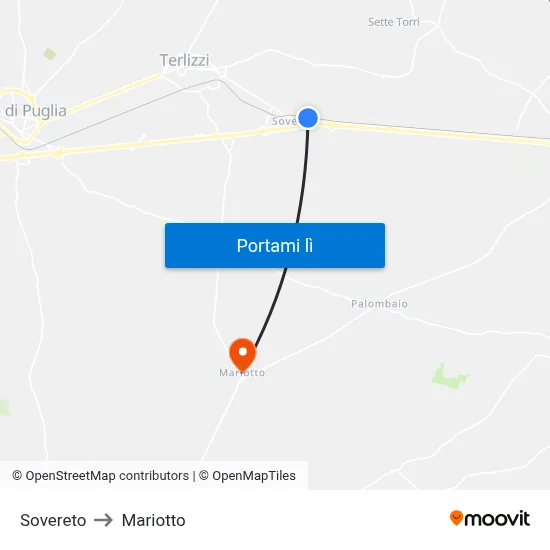 Sovereto to Mariotto map