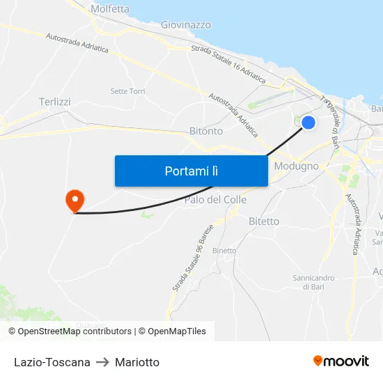 Lazio-Toscana to Mariotto map